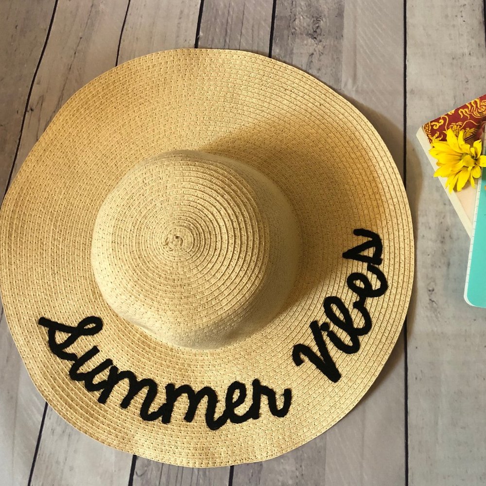 New Summer Vibes Straw Floppy Hat